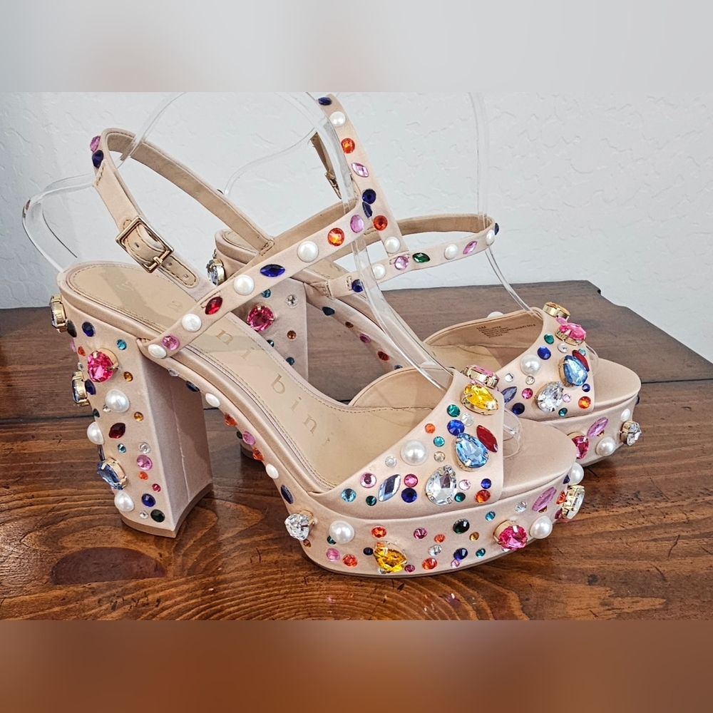 Gianni Bini Multicolor Embellished Statement Heels Formal/Fun Size 10 NWOB - Picture 4 of 9